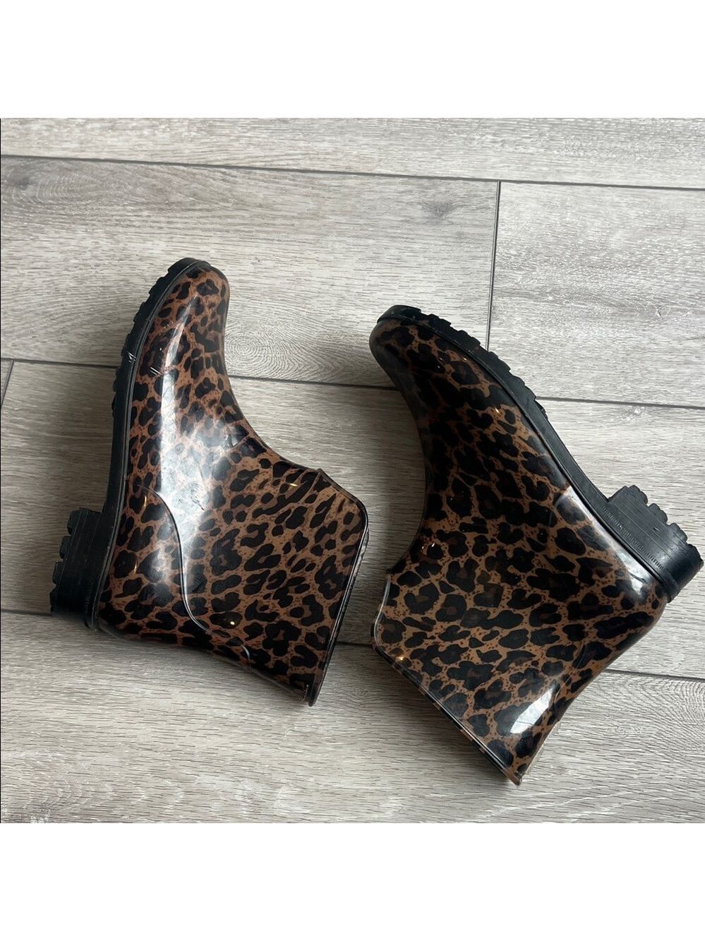 Boutique Leopard Print Women's waterproof rain Ankle Boots size 7 - Picture 6 of 8